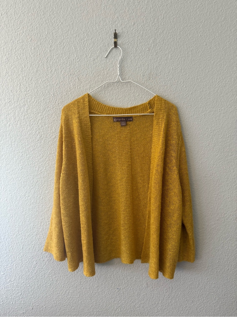 Mustard Yellow Green Open Cardigan Sweater by alexandra + oak